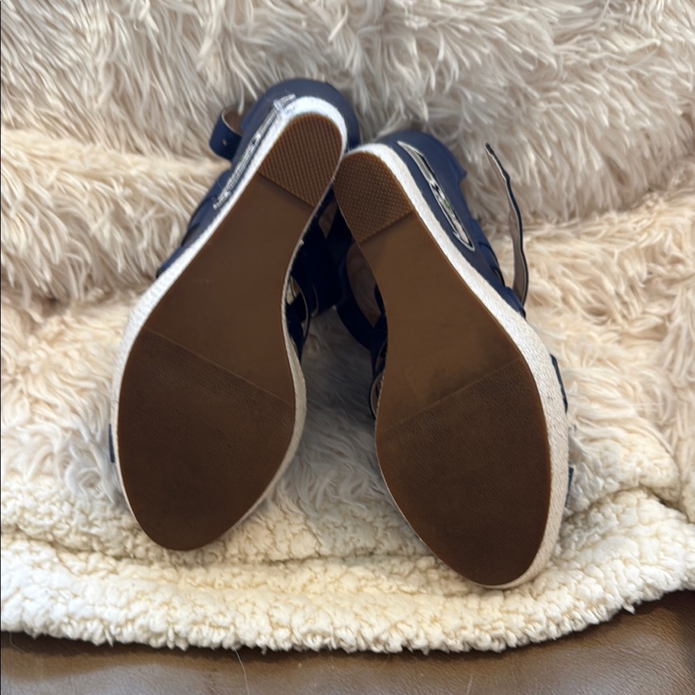 Seahawks! 💚💙💚
Chic Blue Wedge Sandals with Suede Straps - Picture 4 of 5